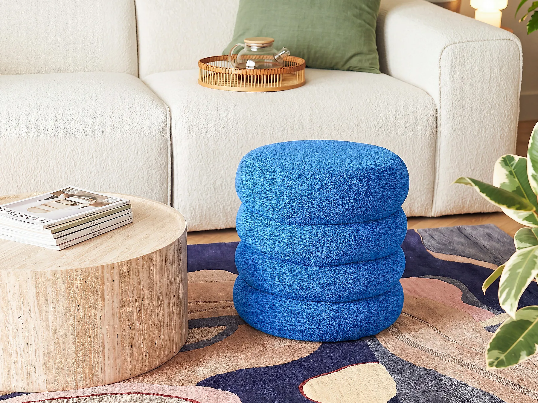 Pouffe SUMPTER Boucle Blue_1176569