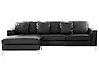 Corner Sofa OSLO Leather Black Right Hand
