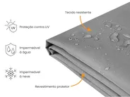 Capa impermeável CHUVA 205 cm 75 cm 50 cm Cinzento_929783