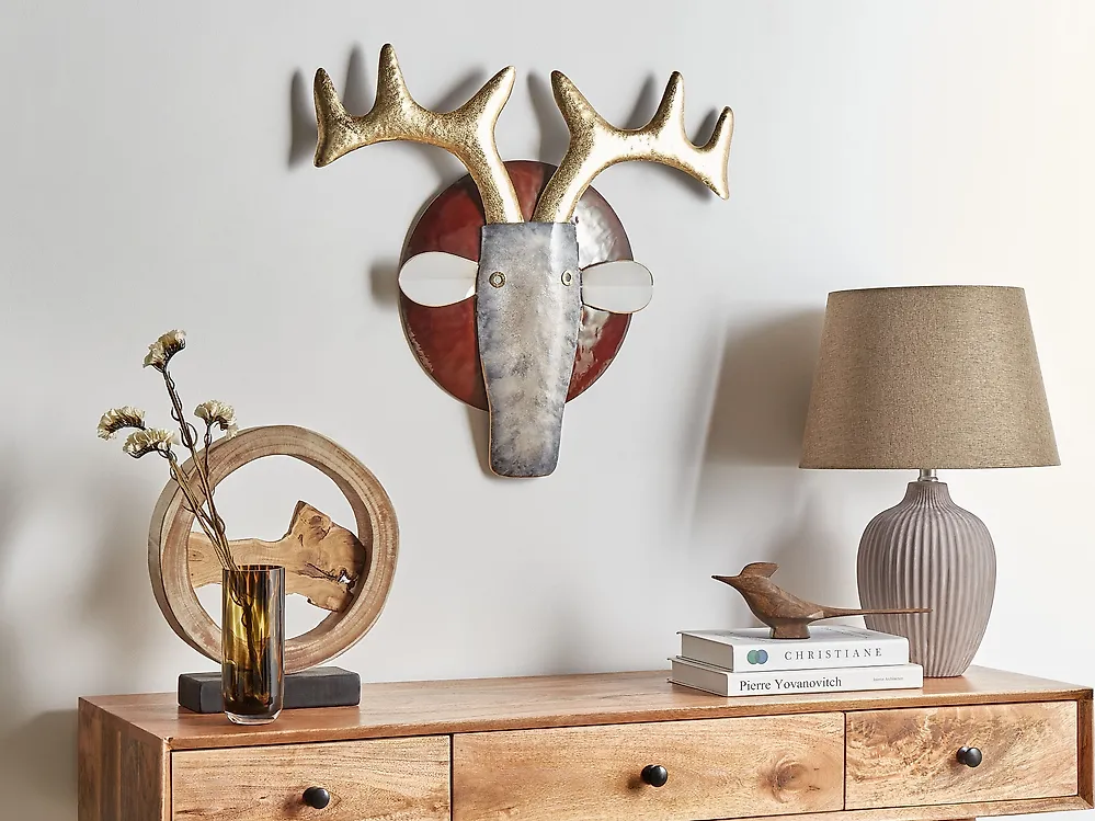 Wall Decor Bull FLUORINE 54 cm Metal Multicolour_1185083