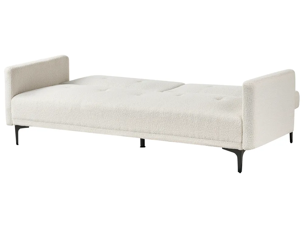Sofa Bed 3 Seater LUCAN Boucle Off-White_914808