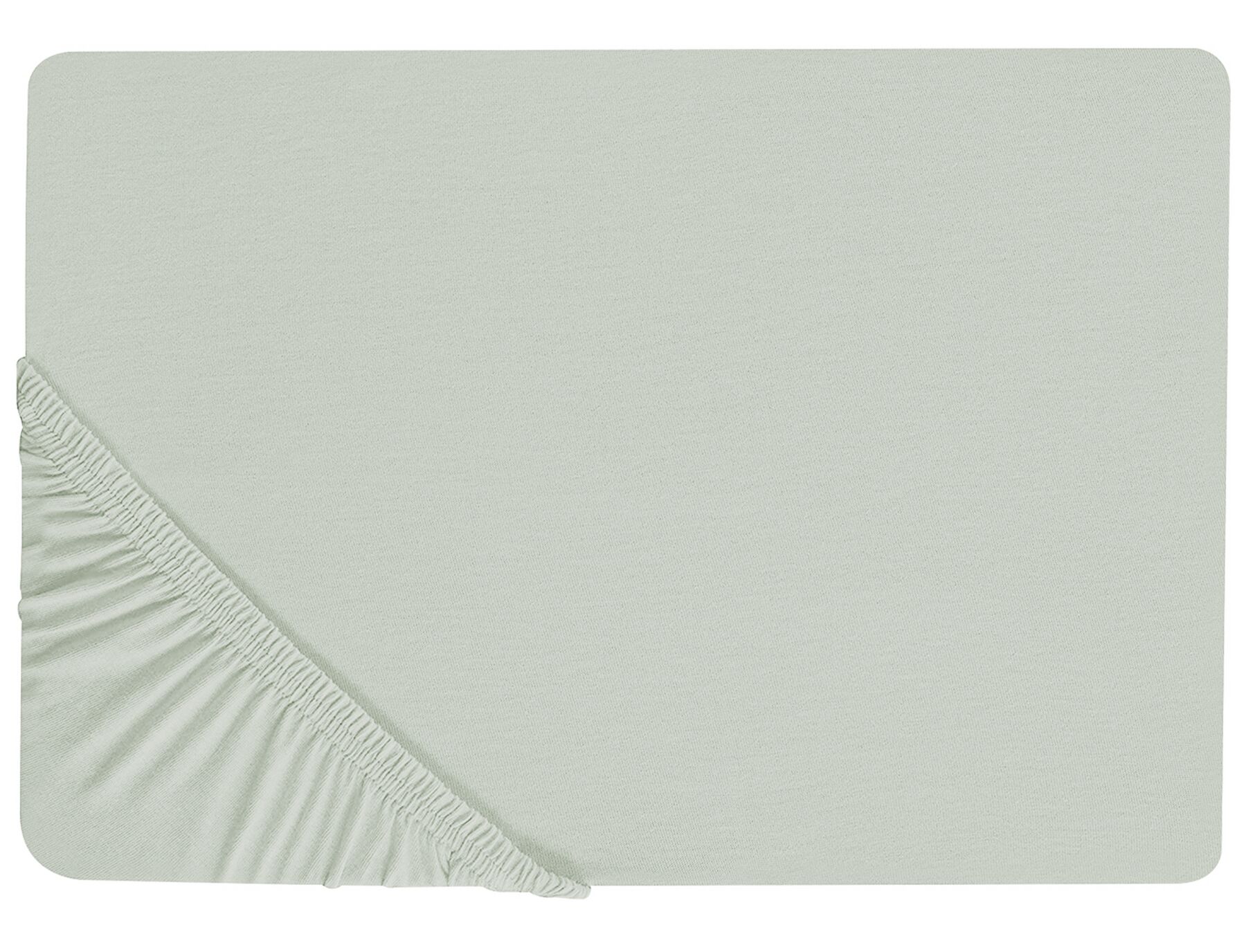 Cotton Fitted Sheet 160 x 200 cm Light Green JANBU_845508