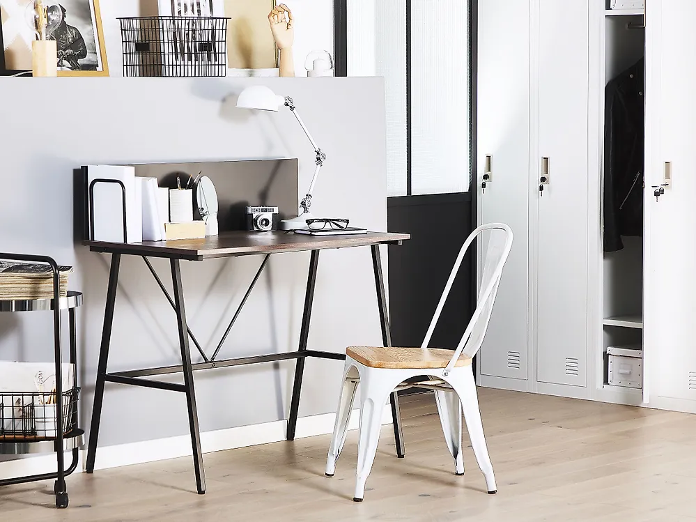 Home Office Desk HASTINGS 100 cm 52 cm Brown/ Black_1177399