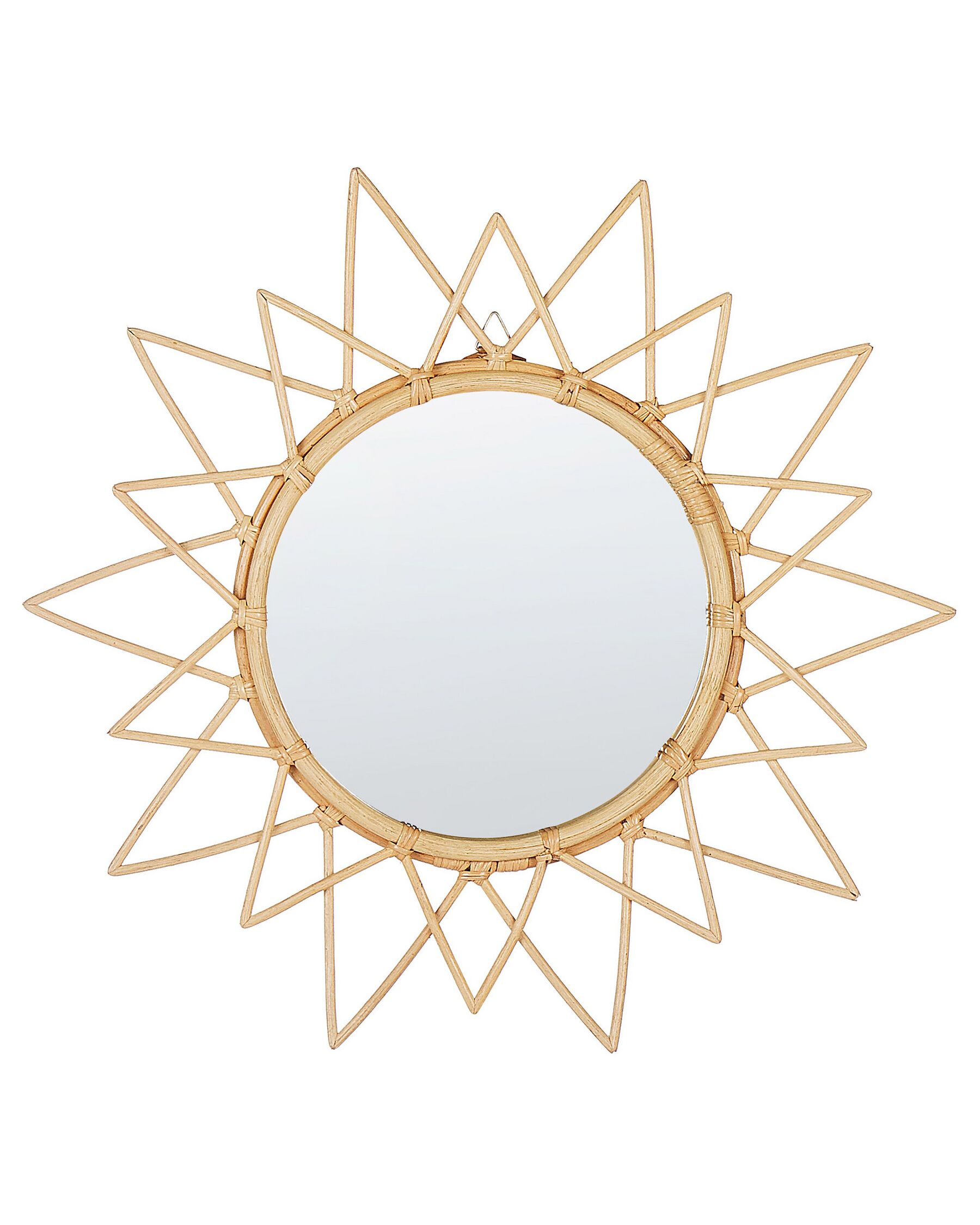 Miroir avec cadre en rotin en forme de soleil ⌀ 61 cm naturel AROEK_822222