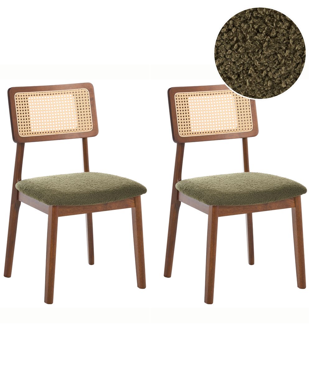 Set di 2 sedie da pranzo EMBAR Legno Marrone/Verde