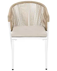 Set of 2 Garden Chairs with Cushions PARANEA Metal Beige_1179579