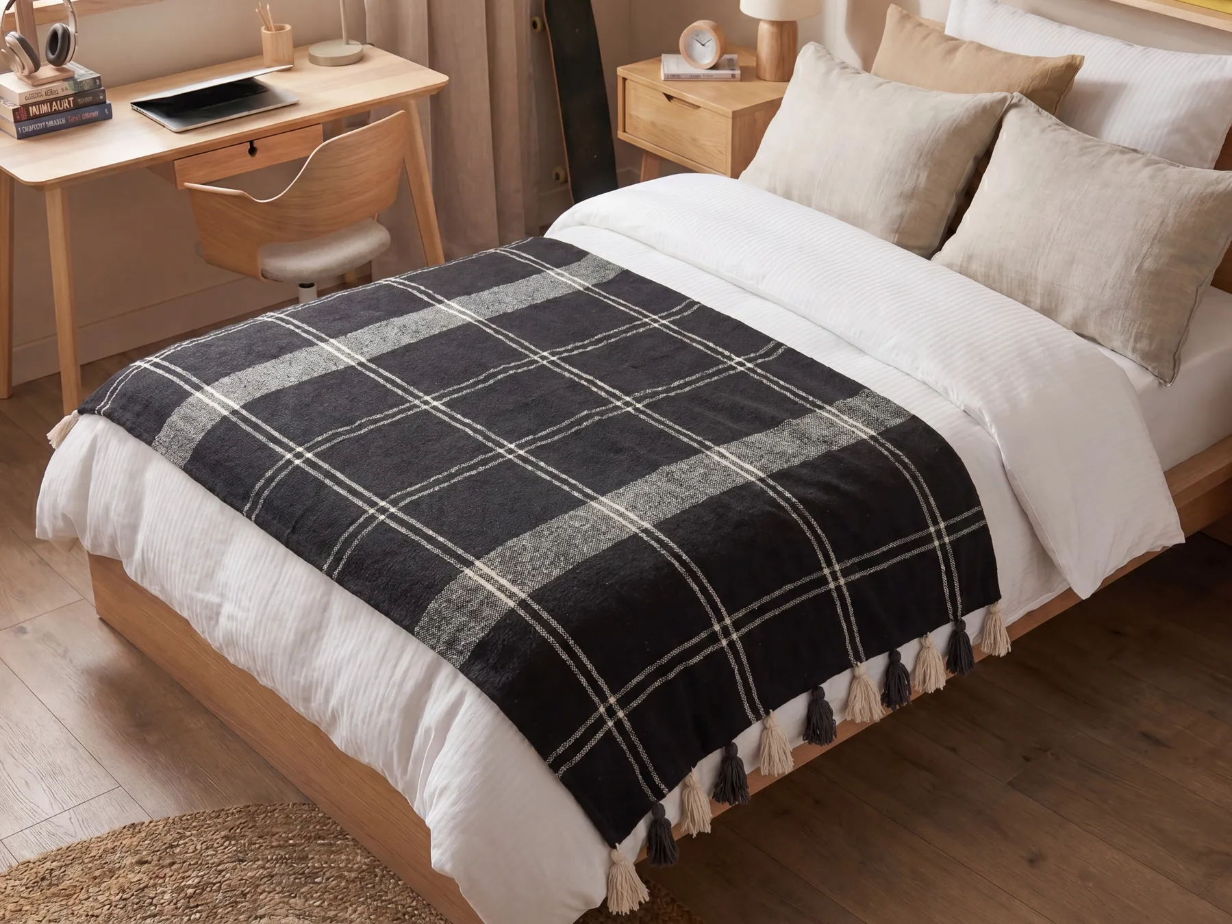 Blanket KULAC Cotton 130 x 170 cm Black_864076