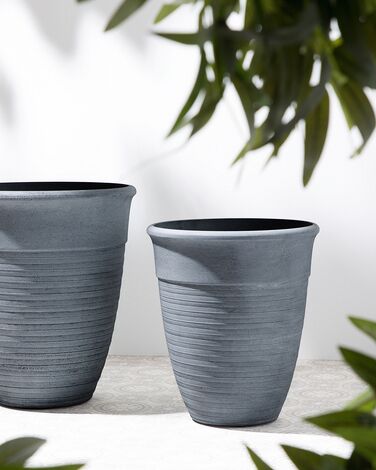 Set of 2 Plant Pots ⌀ 43 cm Grey KATALIMA