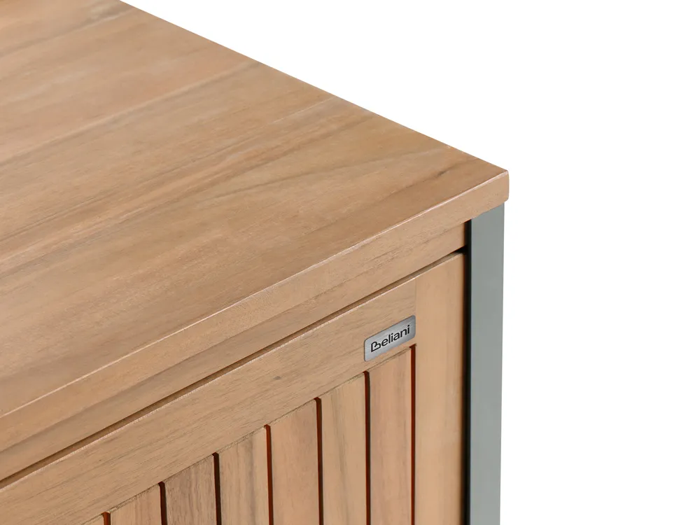 Mobile da cucina per esterni con lavello IVREA Marrone/Nero Legno di acacia certificato_988237