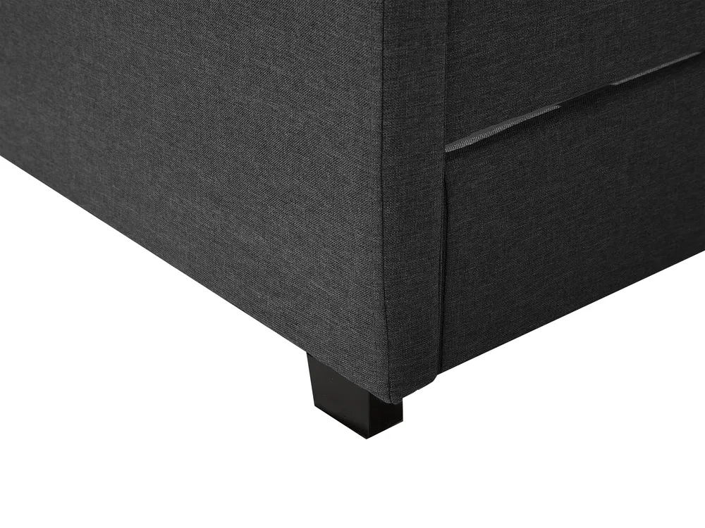 Bed with Storage Drawers MONTPELLIER Fabric Dark Grey 160 x 200 cm (EU King Size)_708784