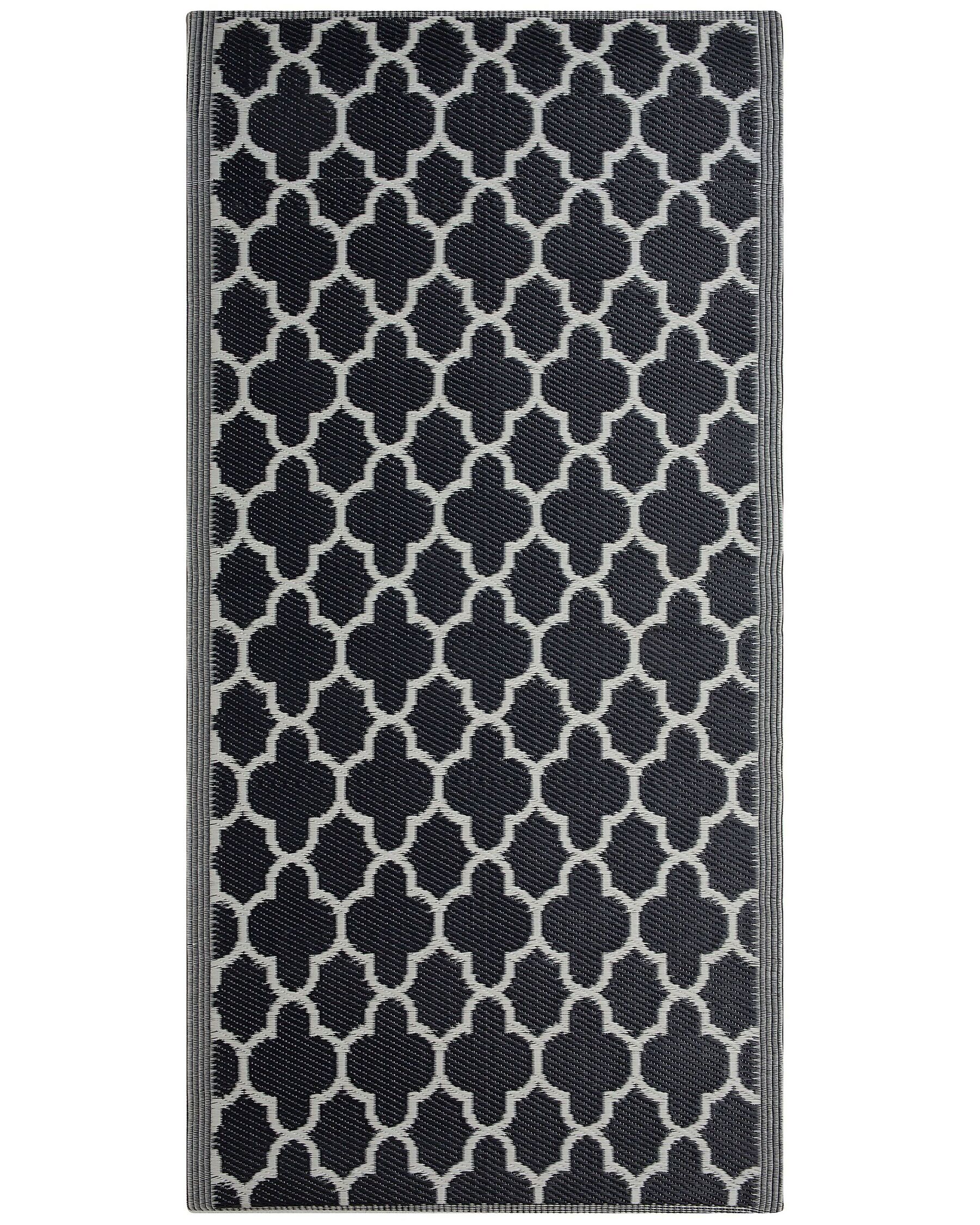 Vloerkleed polypropyleen zwart 90x180 cm SURAT_716285