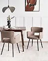 Esszimmerstuhl 2er Set SANILAC II Bouclé Braun