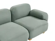 Modular Sofa 3 Seater AMLI with Ottoman Fabric Light Green_1069996