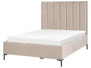 Schlafzimmer Set SEZANNE Samtstoff Taupe 140 x 200 cm_892600