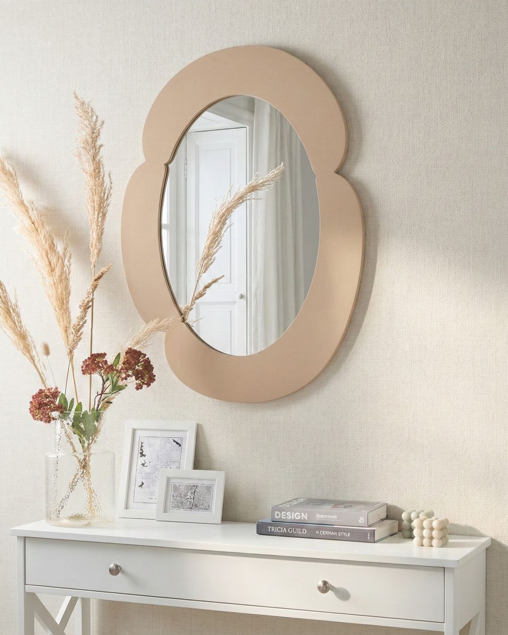 Wandspiegel ALVENA 60 cm 80 cm Beige