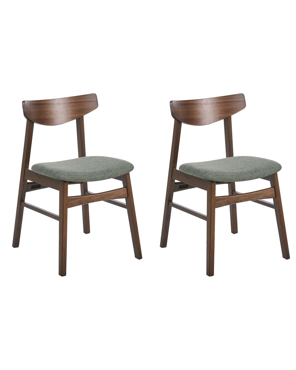Lot de 2 chaises de salle à manger SMILEY Bois Marron/vert