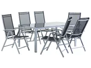 Garden Dining Set 6 Seater CATANIA Black_424999