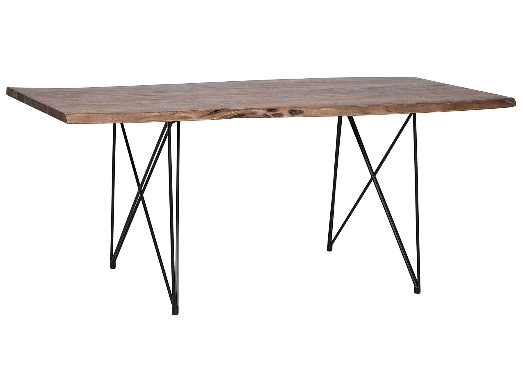 Table de salle à manger 180 x 90 cm plateau en bois foncé MUMBAI_740694