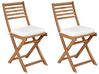 Lot de 2 coussins pour chaise blancs 29 x 38 cm FIJI_897792