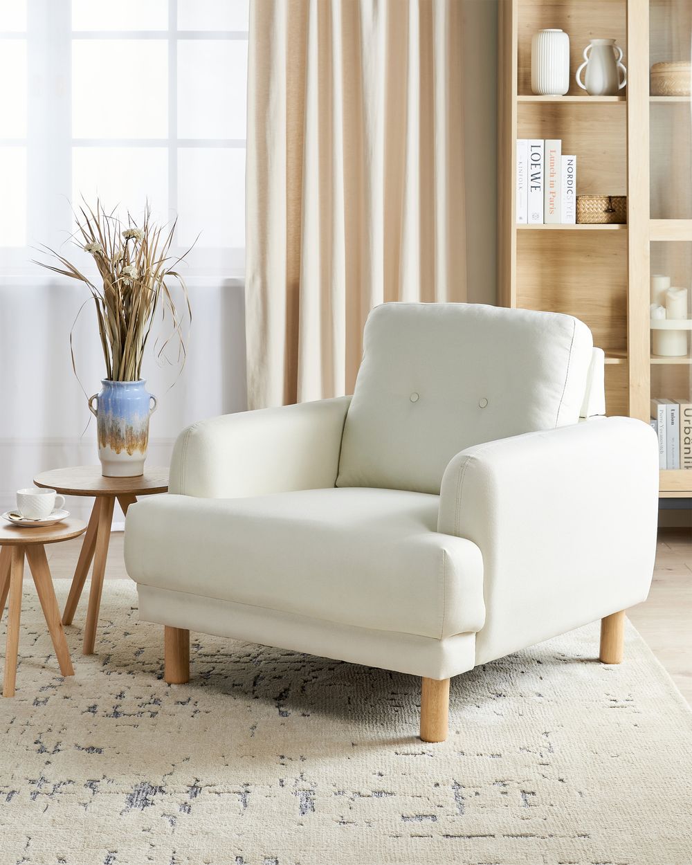 Sessel TUVE Stoff Cremeweiß