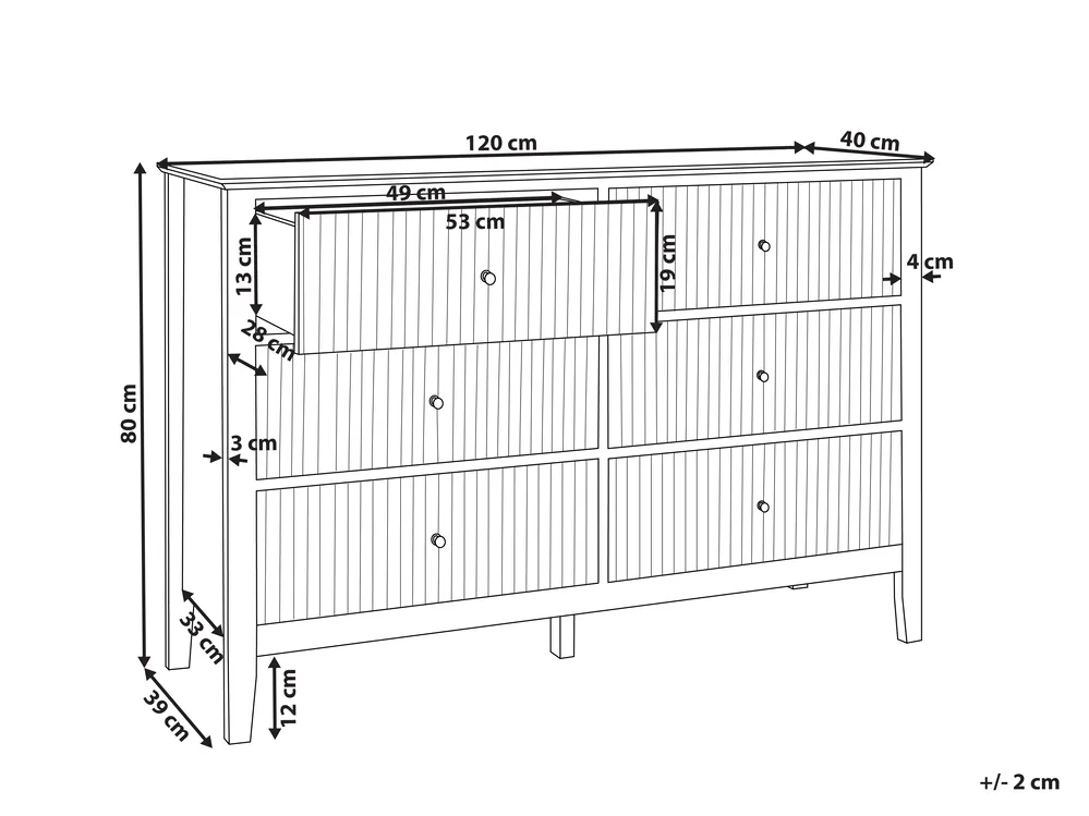 Komoda 6 szuflad ASSISI Biały_942764