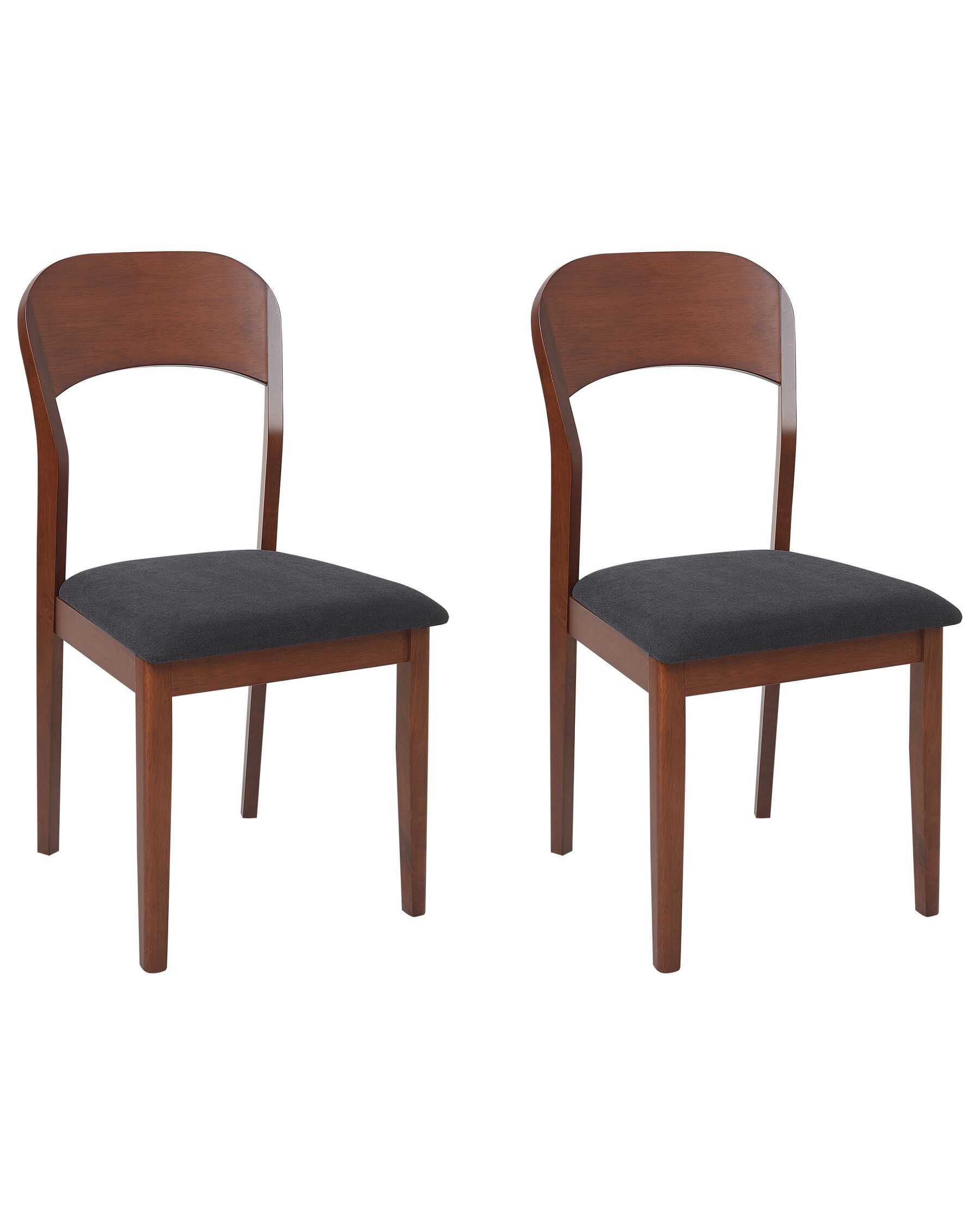 Set of 2 Wooden Dining Chairs Dark Wood and Black ALVIN_926629