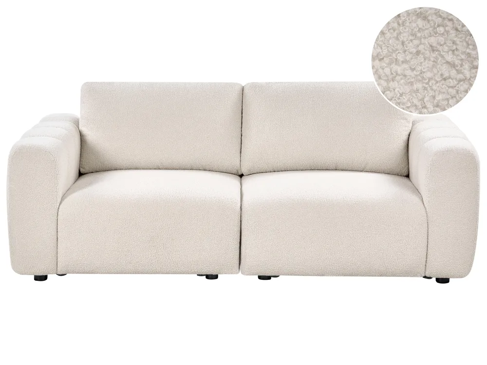 Sofa modułowa dla 2 osób KIVVIK Boucle Złamana biel