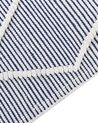 Teppich Baumwolle blau / weiß 80 x 150 cm geometrisches Muster Kurzflor SYNOPA_842828