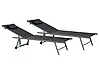 Set de 2 șezlonguri SORONI Reclinabil Metal Negru
