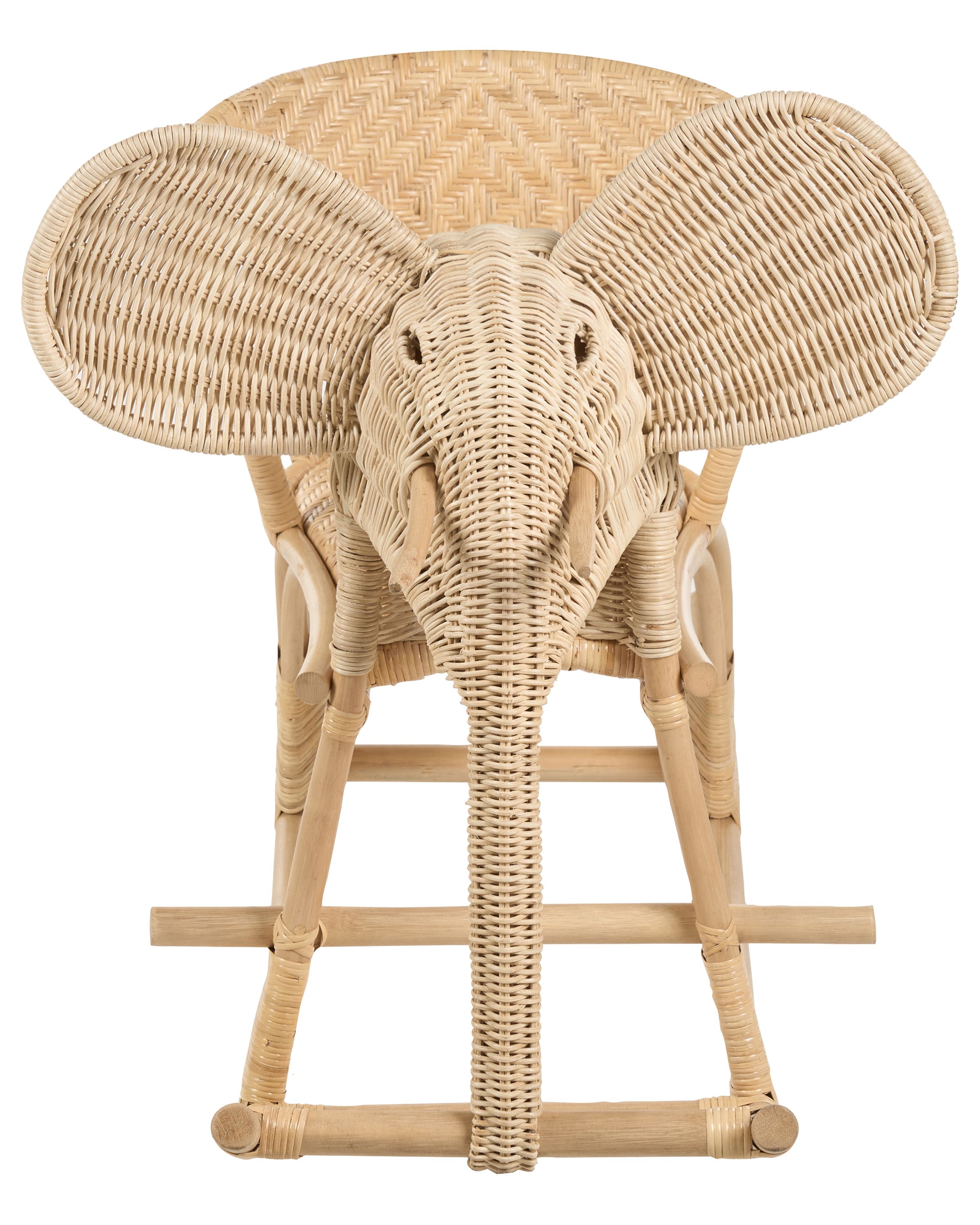 Rattan Kids Rocking Chair Elephant Natural AMPOLLINO | Beliani.co.uk