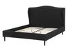 Łóżko tapicerowane 140 x 200 cm czarne COLMAR_711850