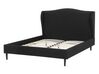 Fabric EU Double Size Bed Black COLMAR_711850