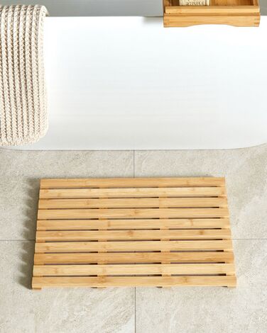 Bamboo Bath Mat 53 x 36 cm Light Wood BARTOW