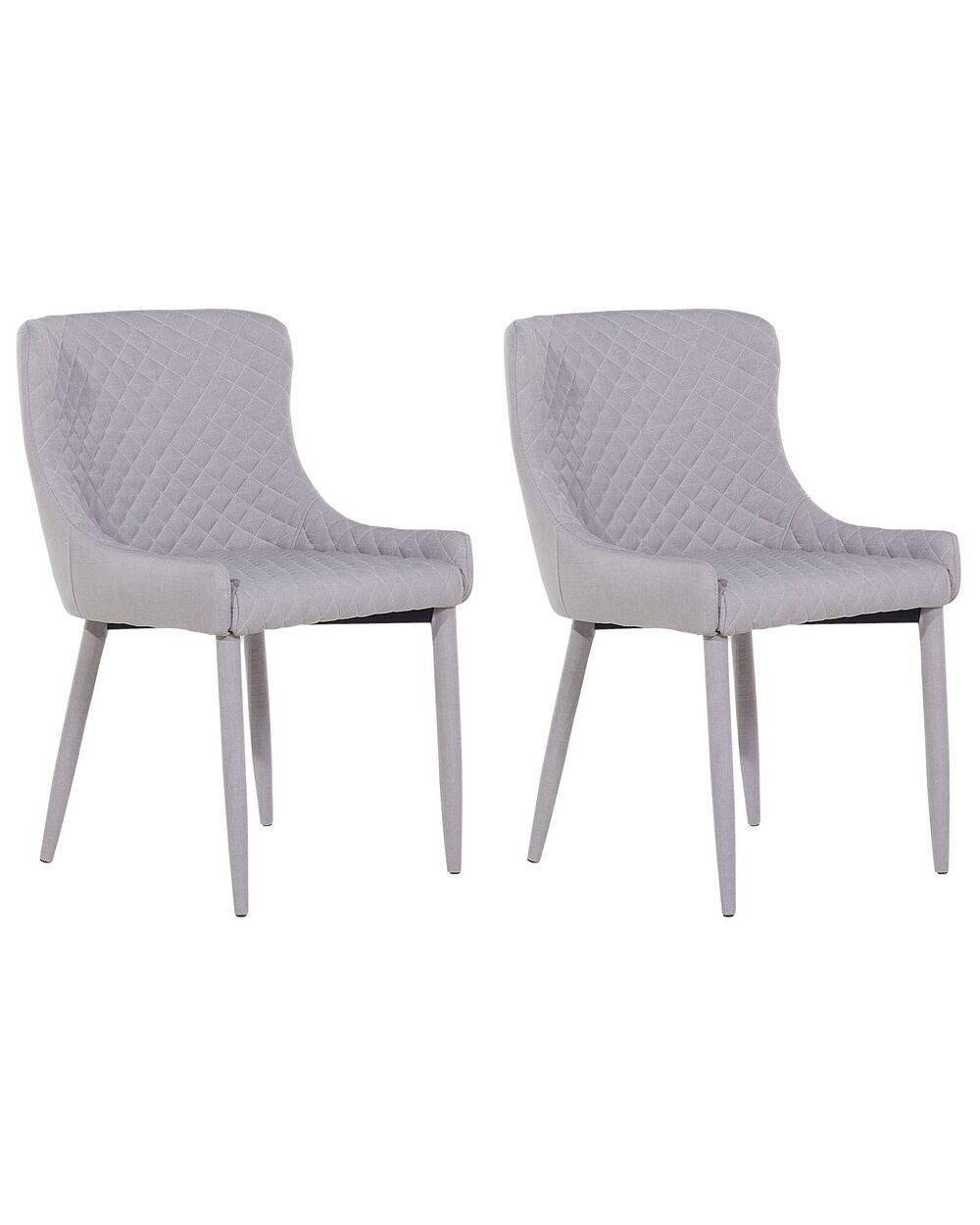 Set of 2 Dining Chairs SOLANO Fabric Light Grey