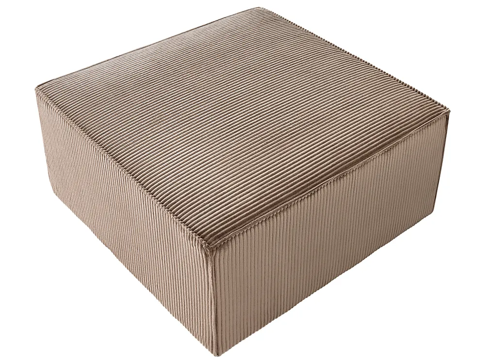 Modular Corner Sofa 4 Seater LEMVIG with Ottoman Corduroy Dark Beige Right Hand_1053347