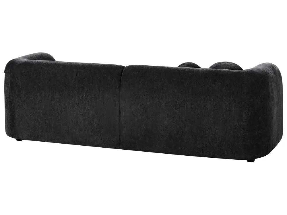 Set da salotto 4 posti LEIREN Ciniglia Nero_1028710