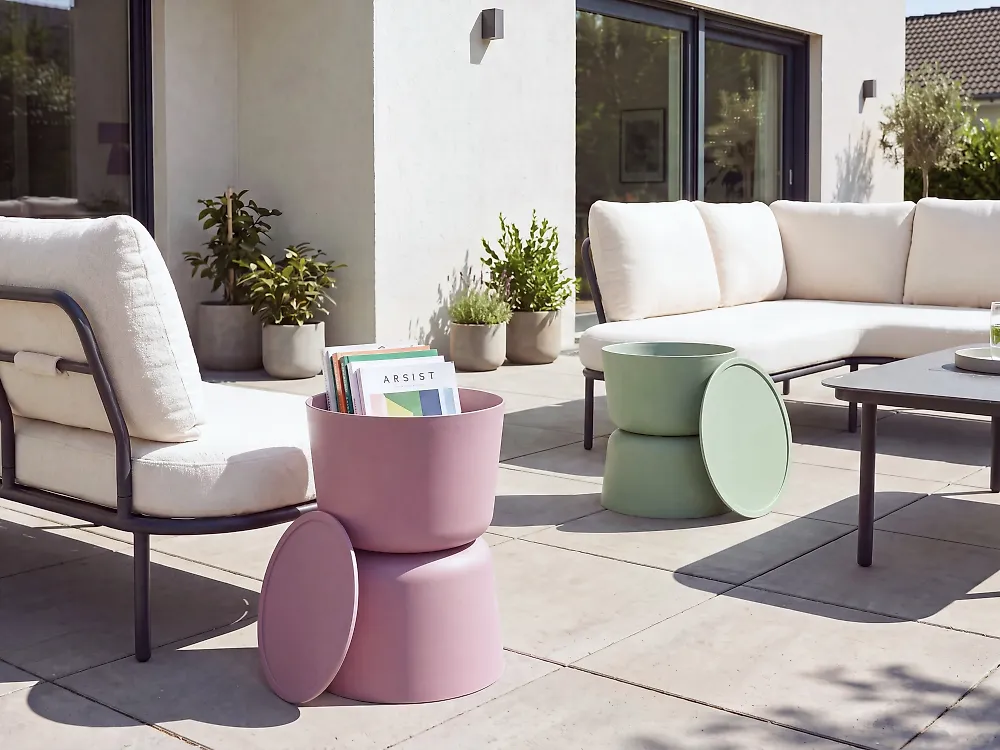 Set of 2 Side Tables with Storage ATACAMA 32/40 cm 32/40 cm Purple Green_1172129