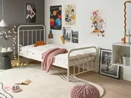 Extendable Kids Bed Metal ANAIS 90 x 200 cm (EU Single) Off-White_1033414