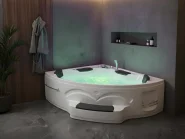 Corner Hot Tub with LED CUYABENO 2110 x 1500 mm White_1033718