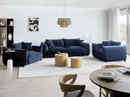 Canapé 3 places LUVOS Velours Bleu foncé_970579