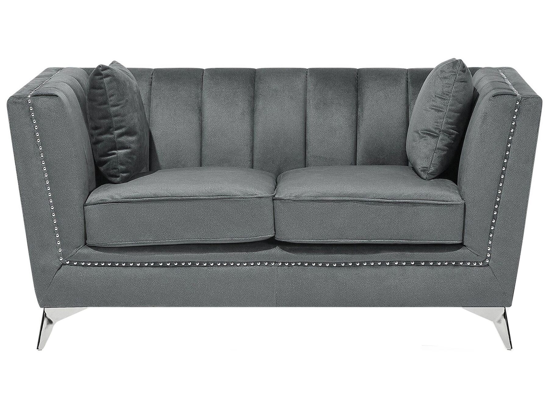 2-Sitzer Sofa Samtstoff grau GAULA_706265