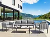 Conjunto de jardín con mesa 5 plazas SKALA Metal Gris oscuro