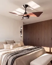 Ceiling Fan with Light HAINES with Remote LED Black_1133359