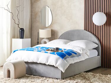 Velvet EU Double Size Ottoman Bed Grey VAUCLUSE