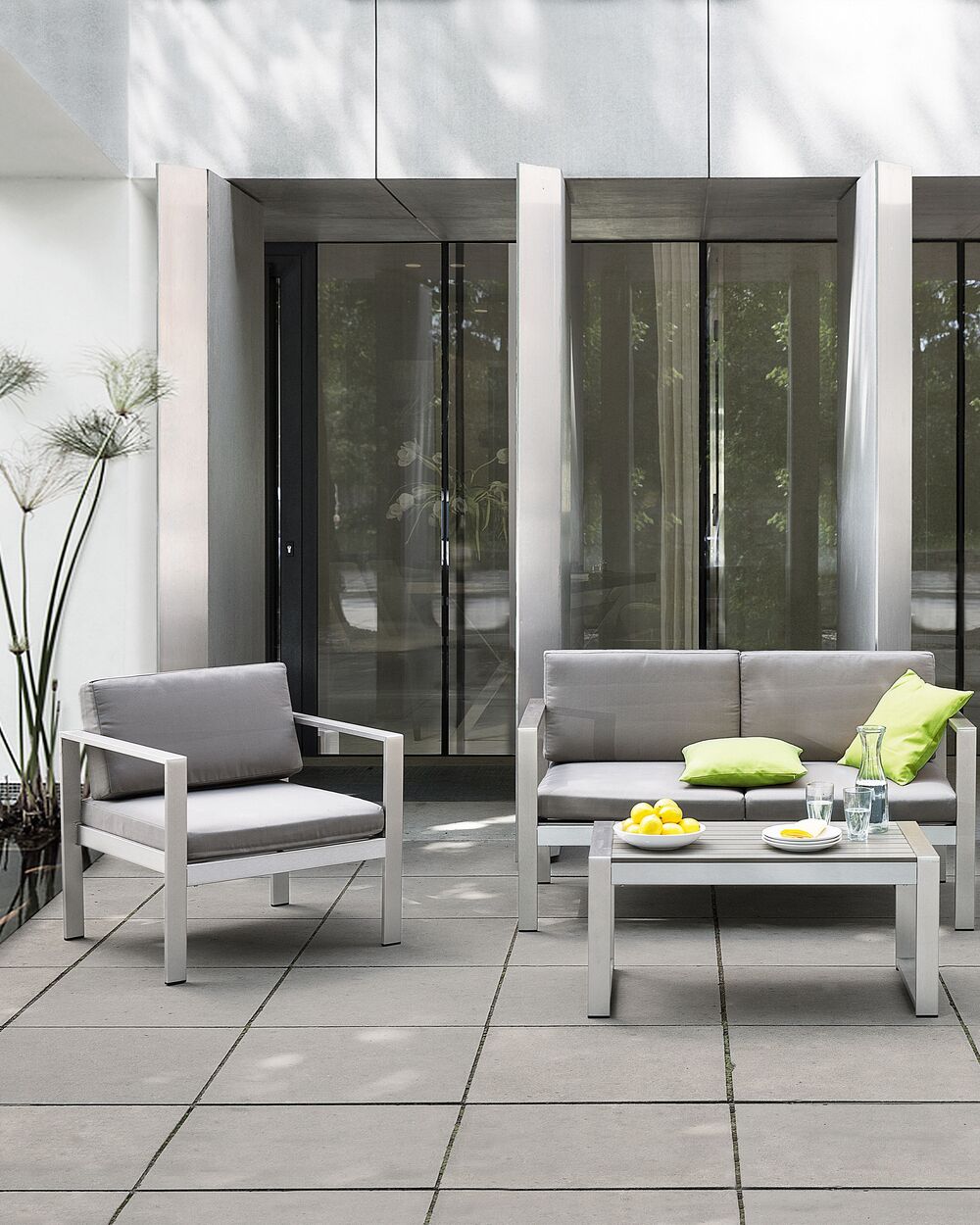Gartensessel SALERNO Metall Hellgrau