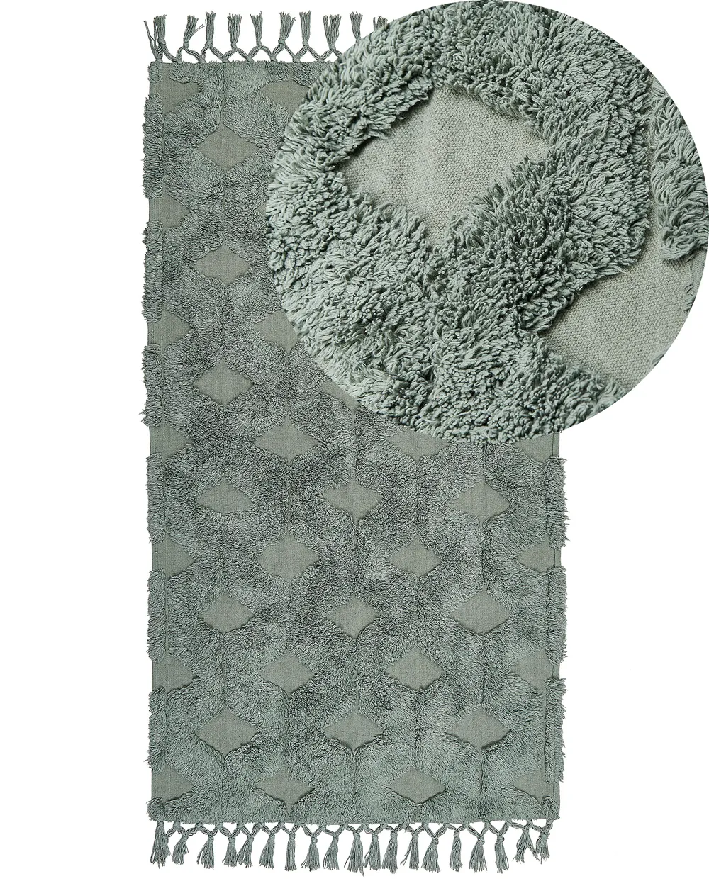 Rug KARS Green 80 x 150 cm Cotton