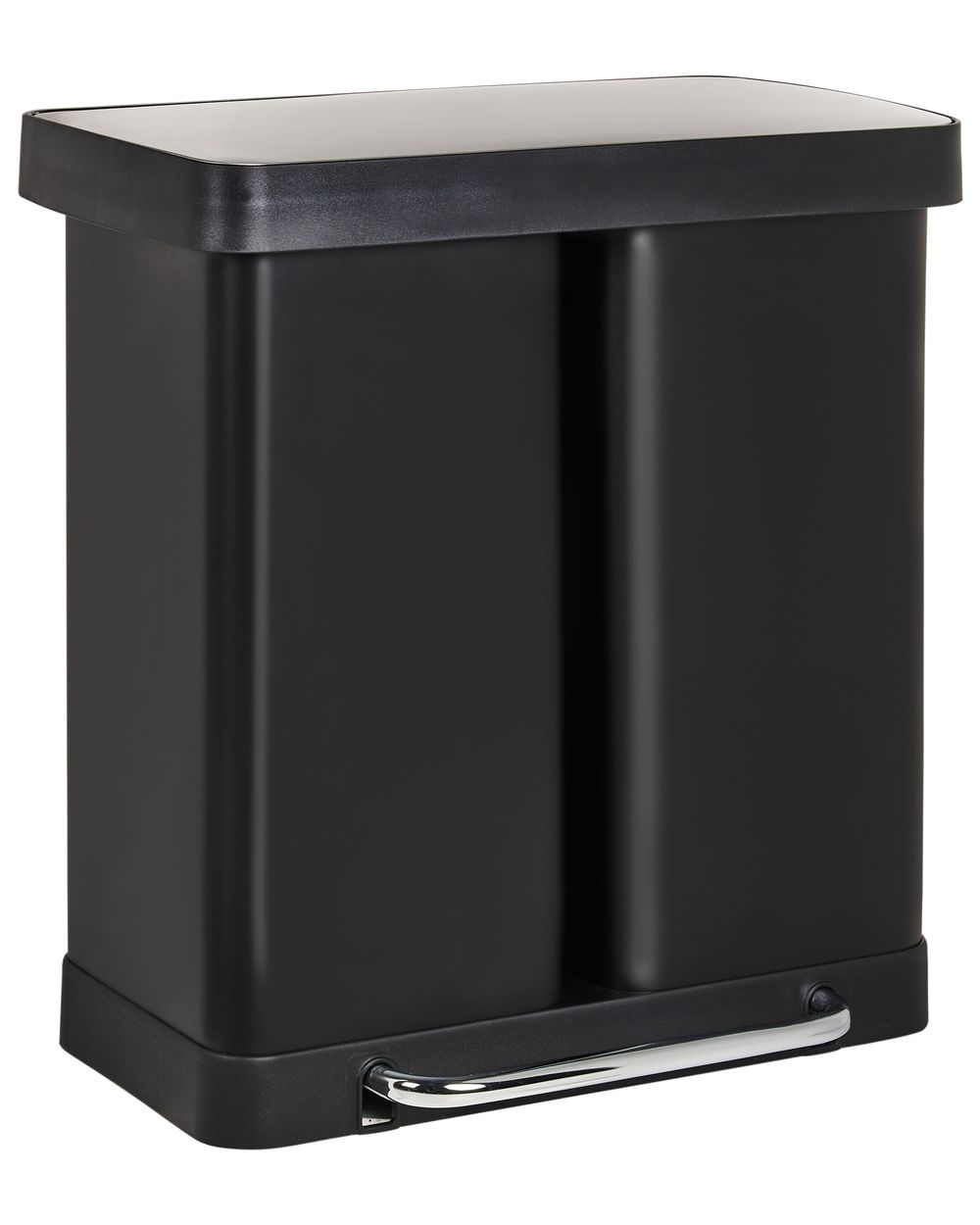 Poubelle à double pédale 60 L ECOSORT Métal Noir