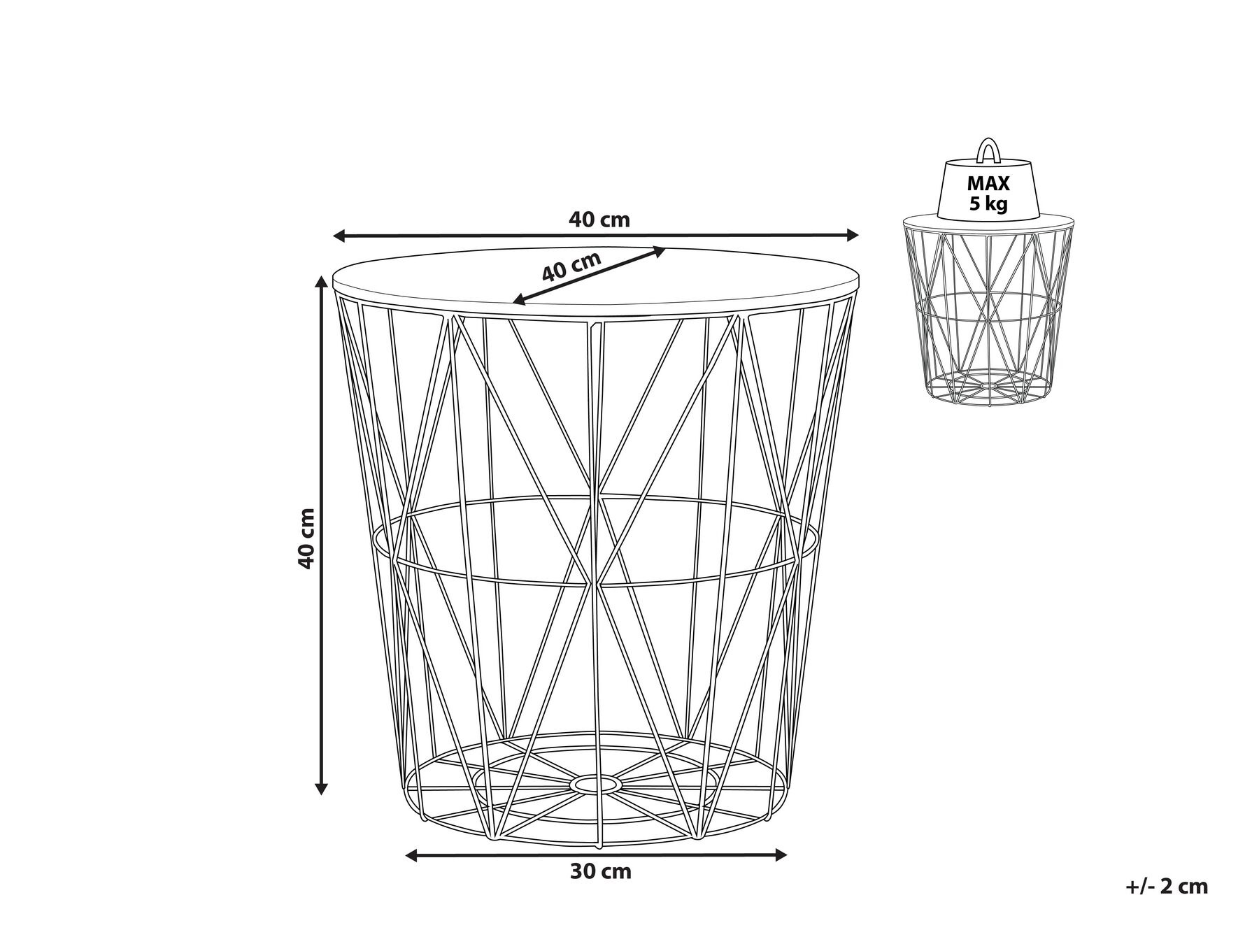 Side Table LANARK with Storage Gold_815101