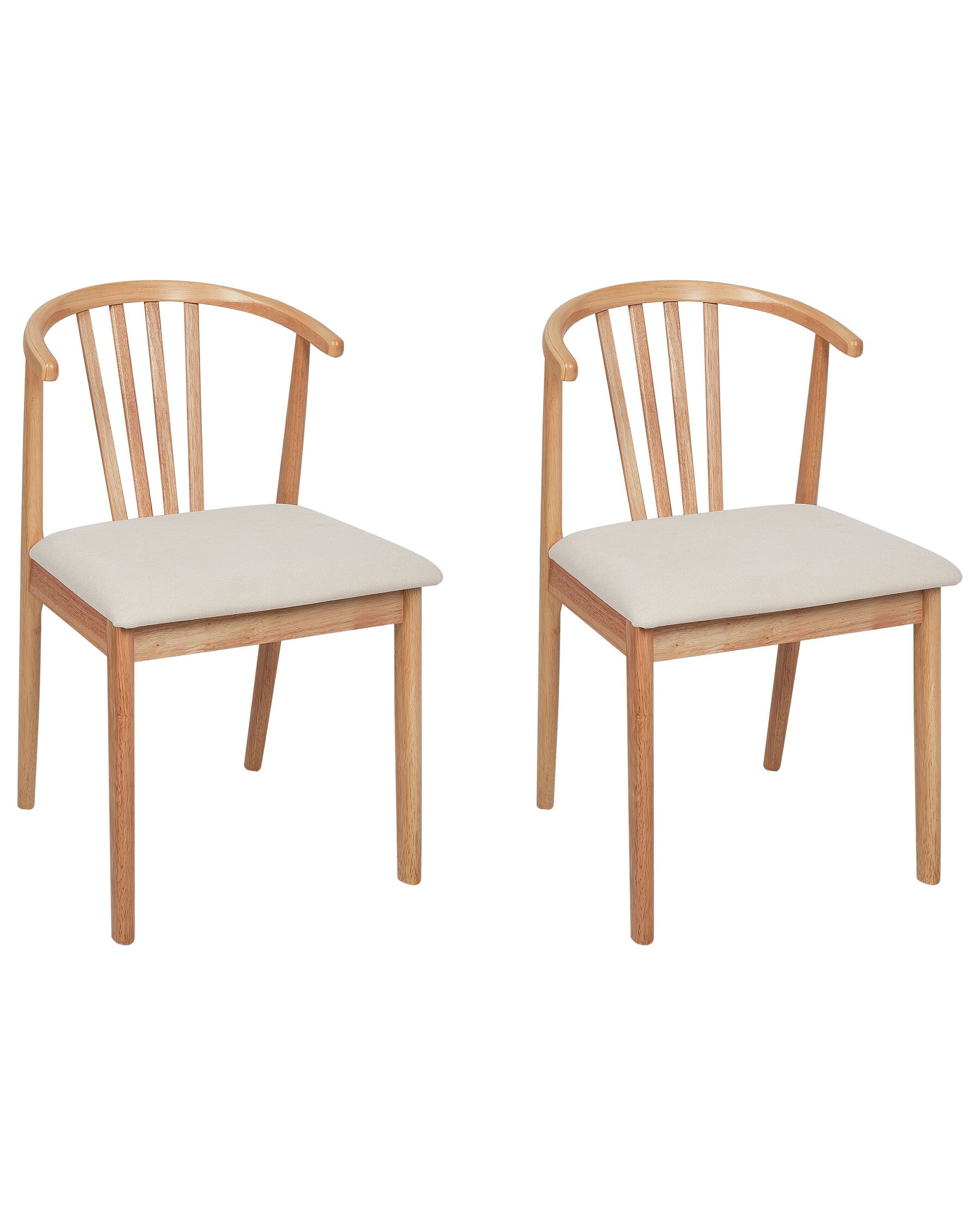  Set of 2 Wooden Dining Chairs Light Wood CRAIG_926557