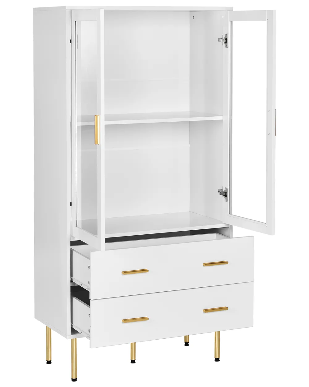 Witryna ze szklaną gablotą MILORA 80 cm Biały_979538